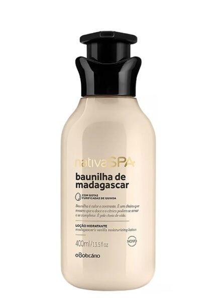 Loção Desodorante Hidratante Corporal Baunilha De Madagascar Nativa SPA O Boticário - 400ml