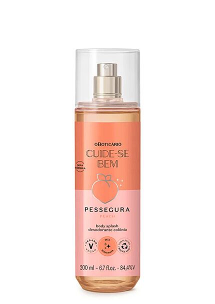 Body Splash Desodorante Colônia Pessegura Cuide-Se Bem O Boticário - 200ml