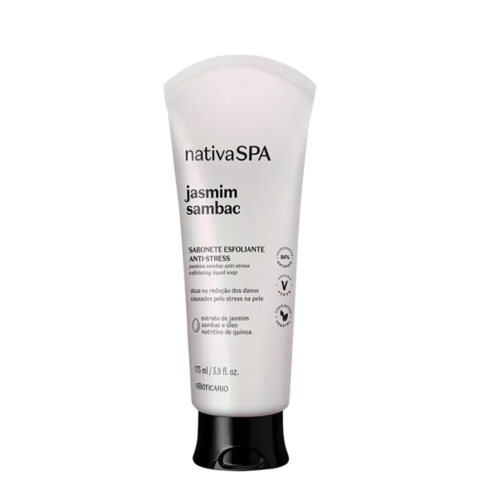 Sabonete Líquido Esfoliante Antistress Jasmim Sambac Nativa SPA O Boticário - 200ml