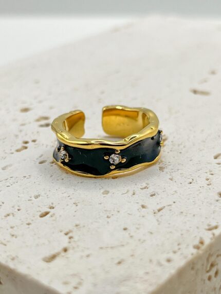 Anel Vintage Ajustável Preto