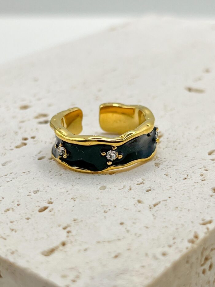 Anel Vintage Ajustável Preto