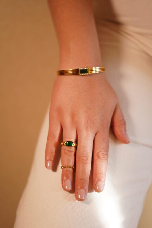 Bracelete Eterna Esmeralda Luxo