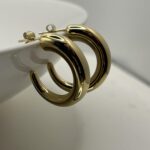 Brinco Argola Meia Lua Slim Dourada