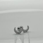 Brinco Lua Ponto De Luz Prata