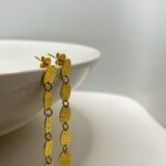 Brinco Luar Pêndulo Texturizado Dourado