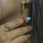 Brinco Luar Pêndulo Texturizado Dourado