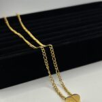 Colar Valentine's Coração Ímã Dourado