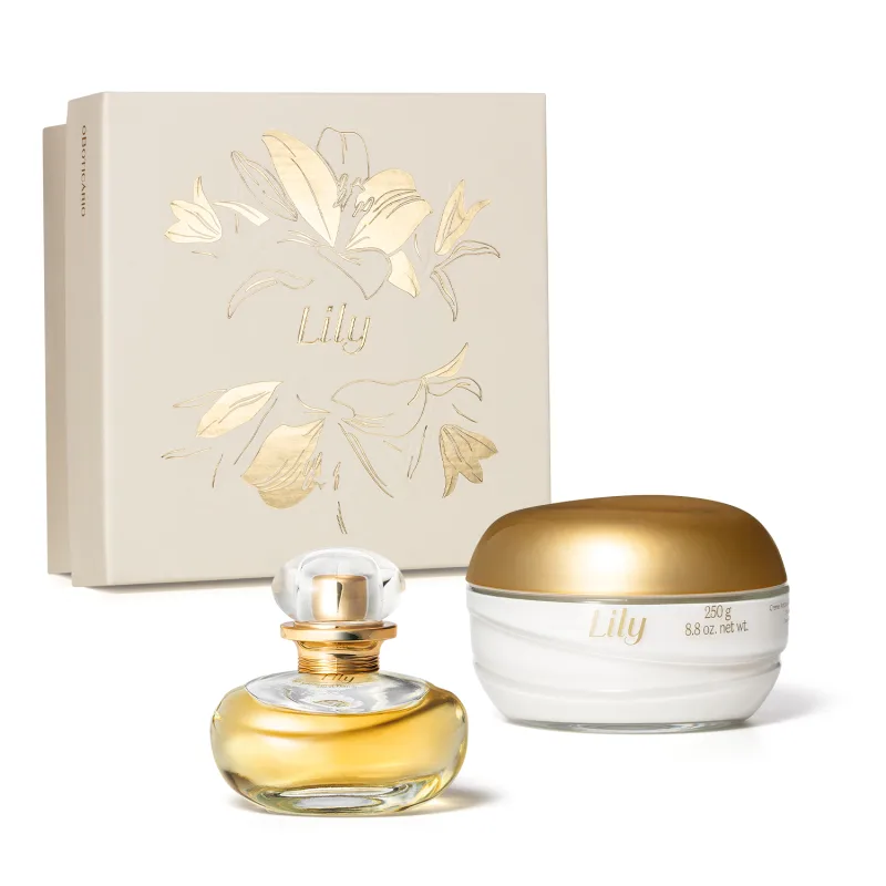 Estojo Natal Lily O Boticário - Perfume 30ml + Creme Acetinado 250g