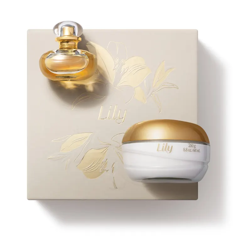 Estojo Natal Lily O Boticário - Perfume 30ml + Creme Acetinado 250g